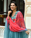 Noorie Floral High Low Chanderi Suit Set