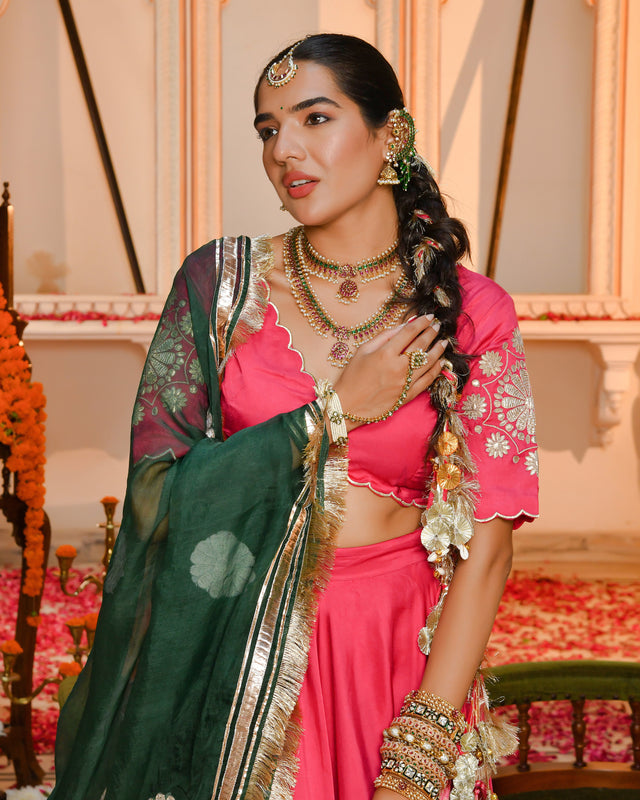 Shagun Pink Gotapatti Lehenga Set