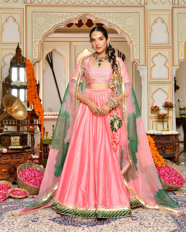 Gulabi Utsav Gotapatti Lehenga Set
