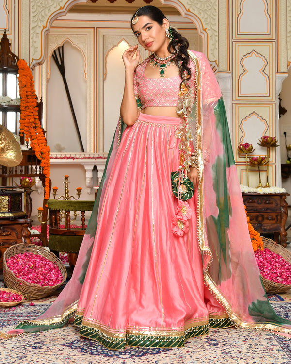 Gulabi Utsav Gotapatti Lehenga Set