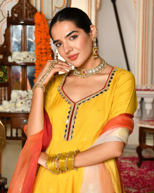 Swarn Peplum Gota Sharara Set