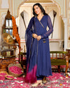 Aafreen Blue Embroidered Georgette Angrakha Set