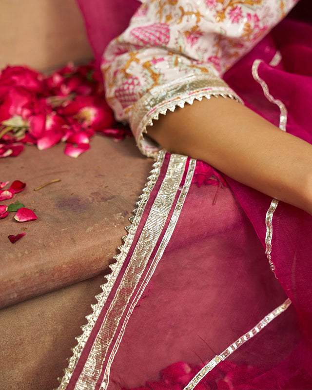 Eira Handblock Cotton Gotapatti Sharara Set