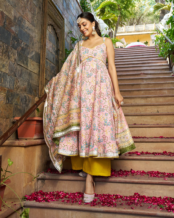 Saaz Handblock Cotton Gotapatti Suit Set