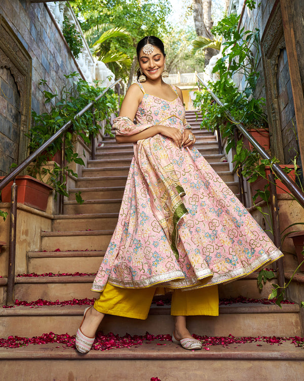 Saaz Handblock Cotton Gotapatti Suit Set