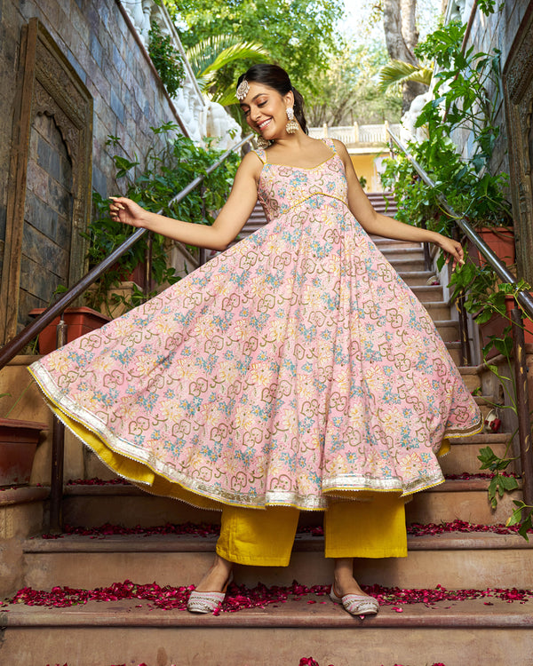 Saaz Handblock Cotton Gotapatti Suit Set