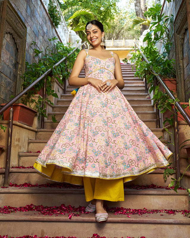 Saaz Handblock Cotton Gotapatti Suit Set