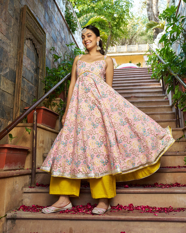 Saaz Handblock Cotton Gotapatti Suit Set