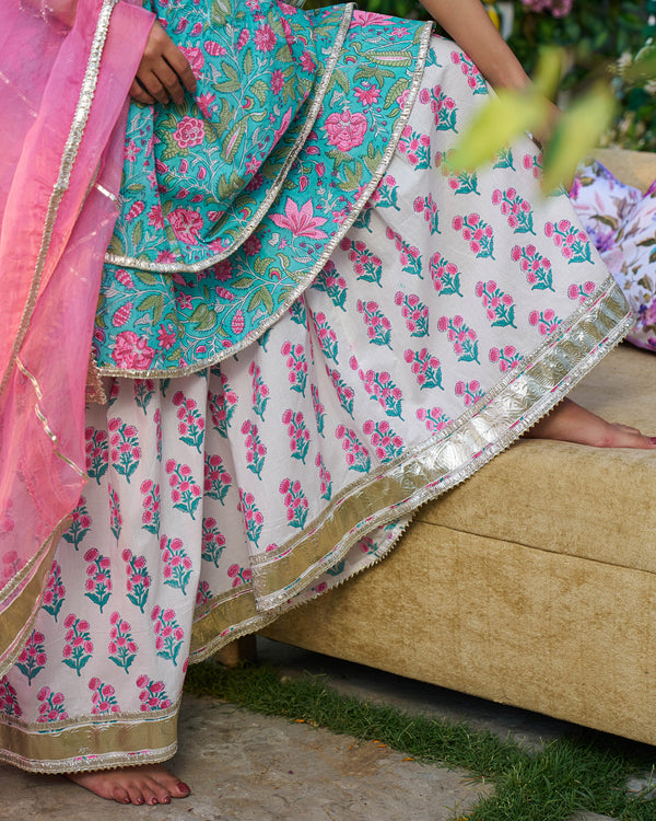 Naaz Handblock Cotton Gotapatti Sharara Set