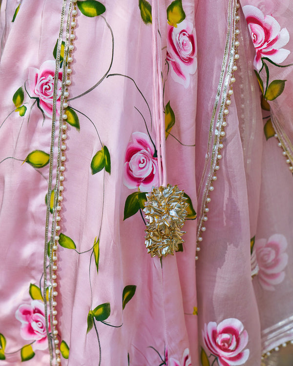 Ira Satin Handpainted Gotapatti Suit Set