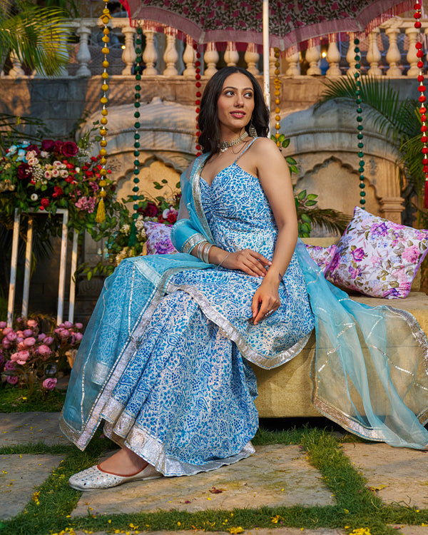 Afsana Handblock Cotton Gotapatti Sharara Set