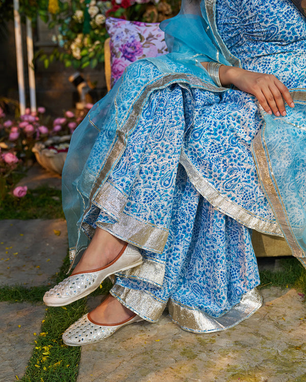 Afsana Handblock Cotton Gotapatti Sharara Set