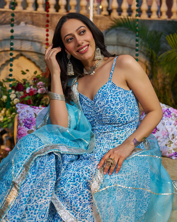 Afsana Handblock Cotton Gotapatti Sharara Set