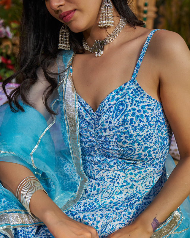 Afsana Handblock Cotton Gotapatti Sharara Set