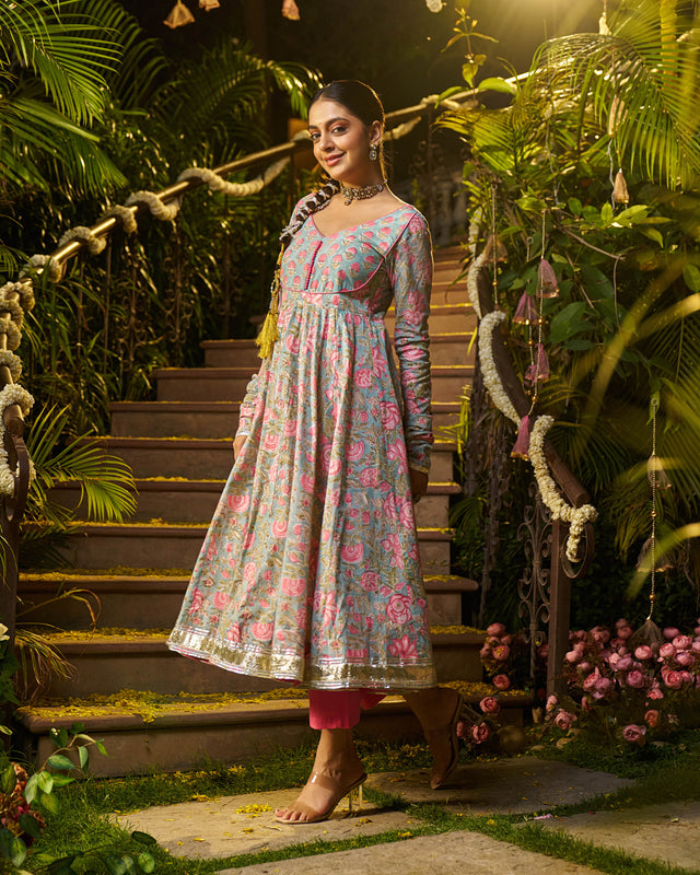 Sahil Handblock Cotton Gotapatti Suit Set