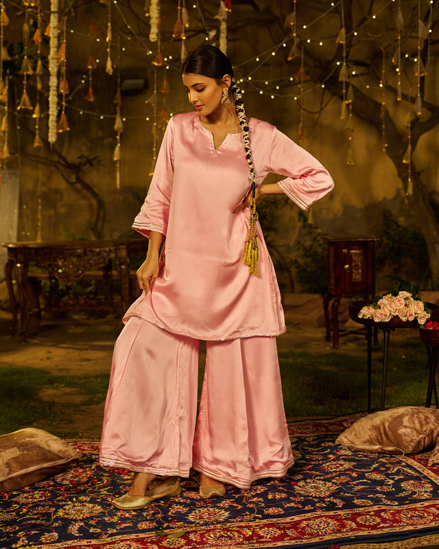 Sukoon Satin Gotapatti Coord Set