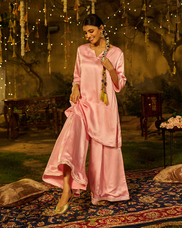 Sukoon Satin Gotapatti Coord Set