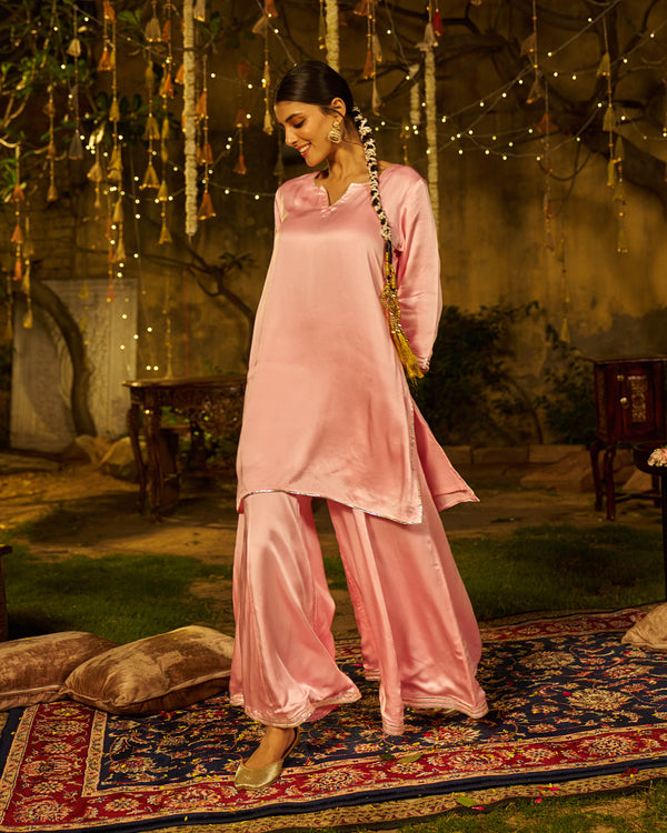 Sukoon Satin Gotapatti Coord Set