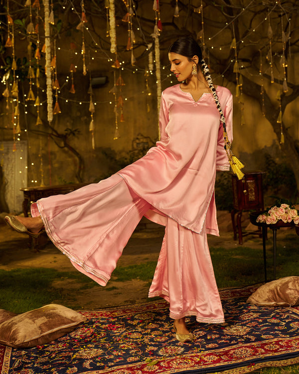 Sukoon Satin Gotapatti Coord Set