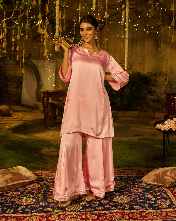 Sukoon Satin Gotapatti Coord Set