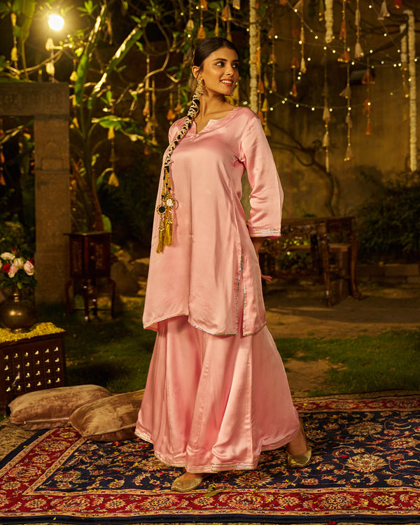 Sukoon Satin Gotapatti Coord Set