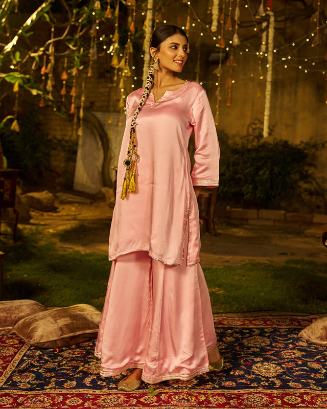 Sukoon Satin Gotapatti Coord Set