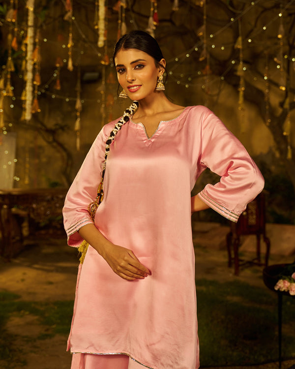 Sukoon Satin Gotapatti Coord Set