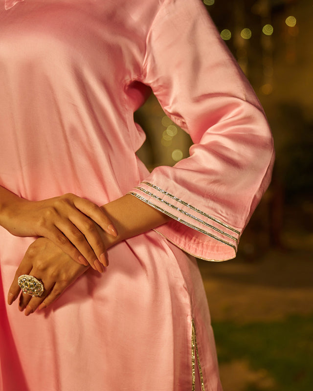 Sukoon Satin Gotapatti Coord Set