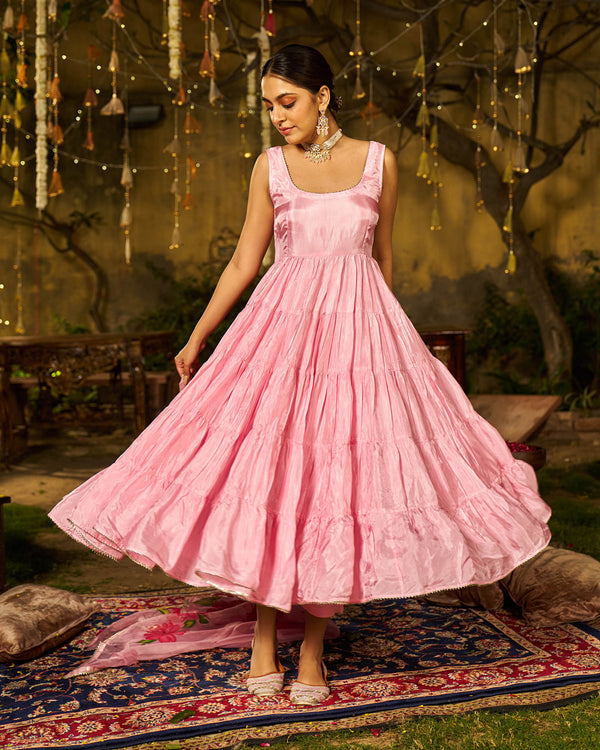 Fikr Silk Handpainted Gotapatti Suit Set