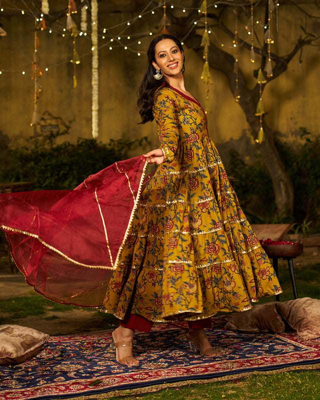 Noor Handblock Cotton Gotapatti Suit Set