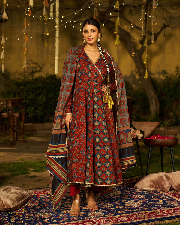 Inaayat Handblock Cotton Gotapatti Suit Set