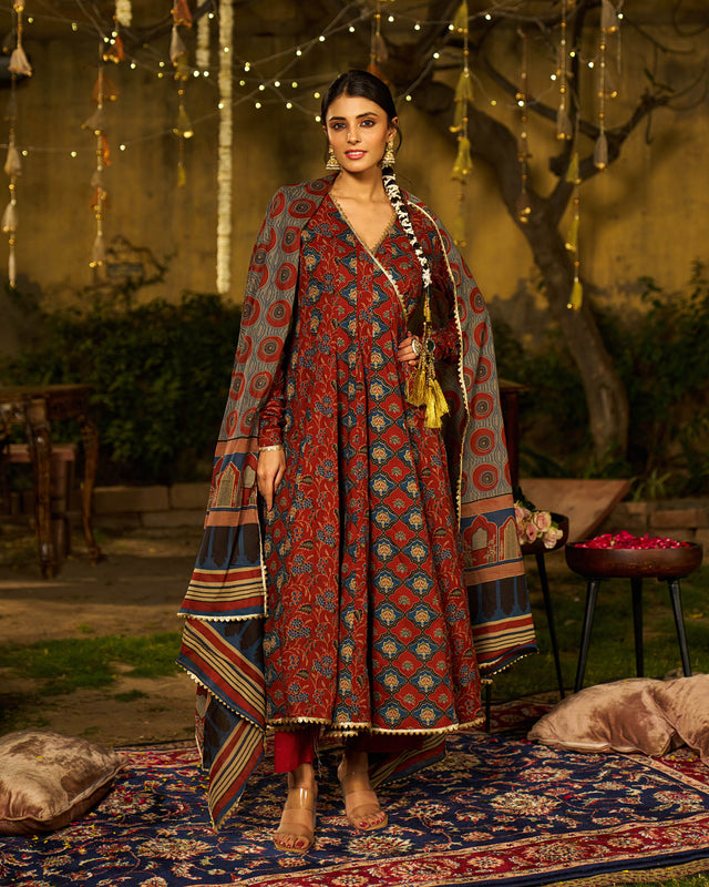 Inaayat Handblock Cotton Gotapatti Suit Set