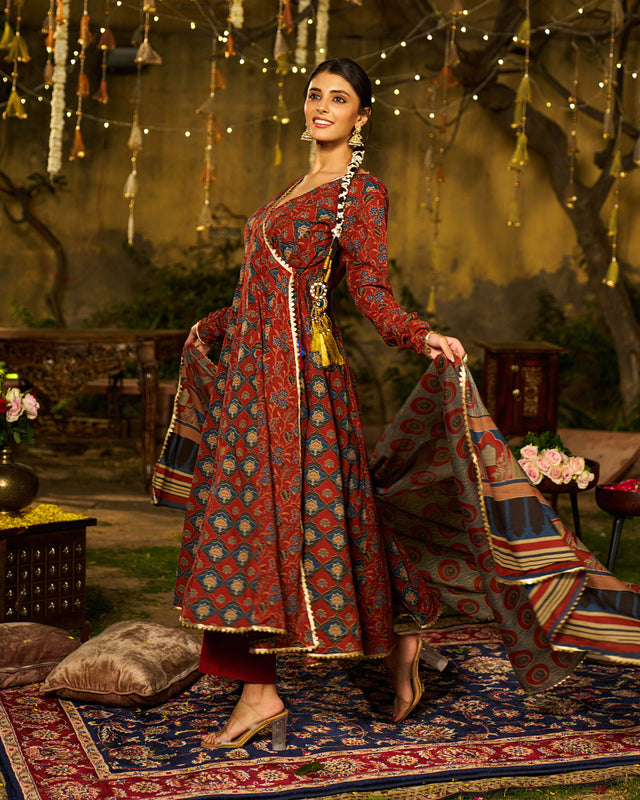 Inaayat Handblock Cotton Gotapatti Suit Set