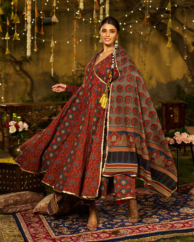 Inaayat Handblock Cotton Gotapatti Suit Set