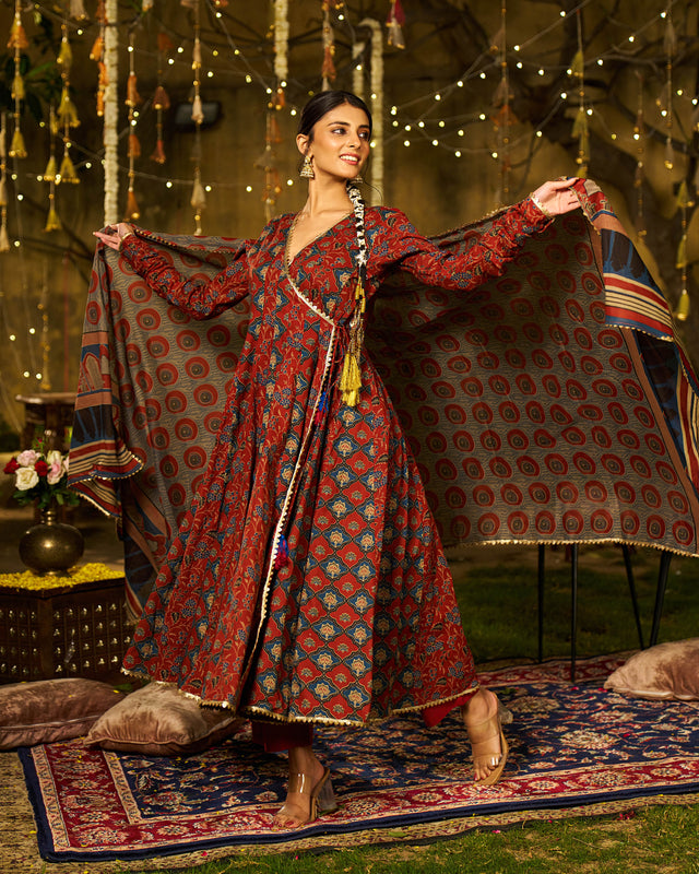 Inaayat Handblock Cotton Gotapatti Suit Set