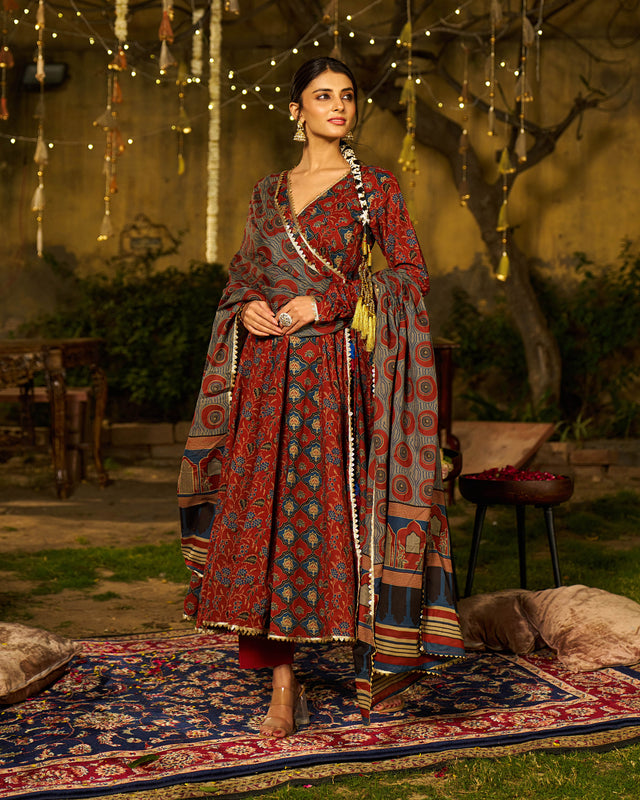 Inaayat Handblock Cotton Gotapatti Suit Set