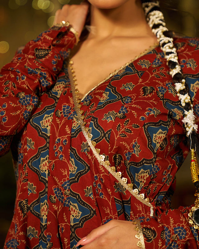 Inaayat Handblock Cotton Gotapatti Suit Set