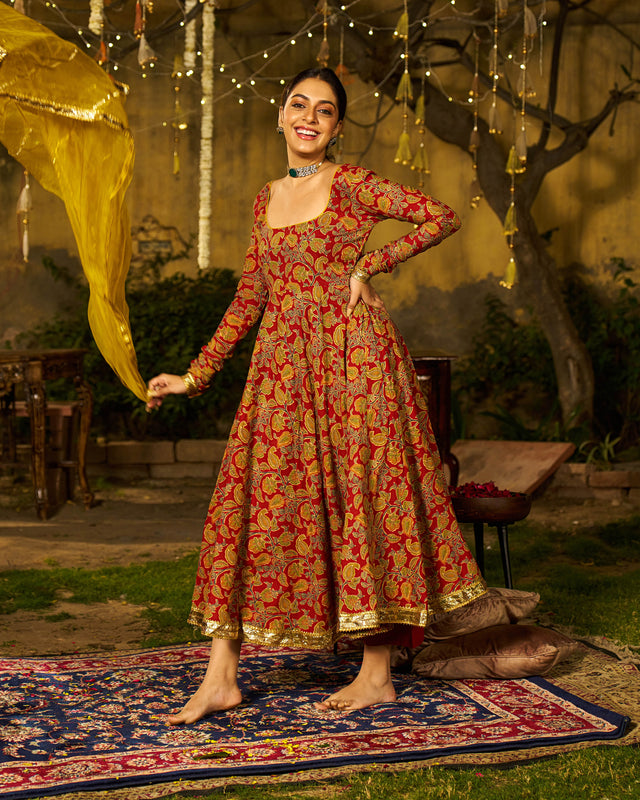 Kira Handblock Cotton Gotapatti Suit Set