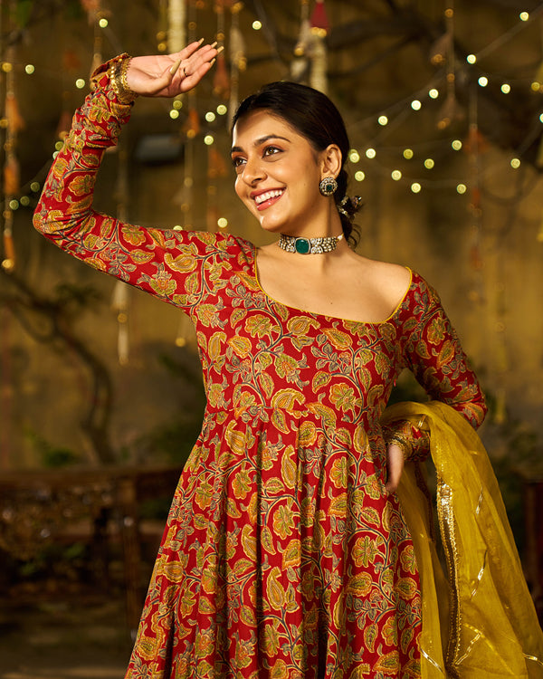 Kira Handblock Cotton Gotapatti Suit Set