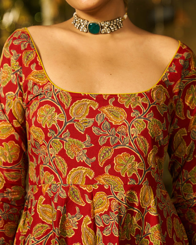 Kira Handblock Cotton Gotapatti Suit Set