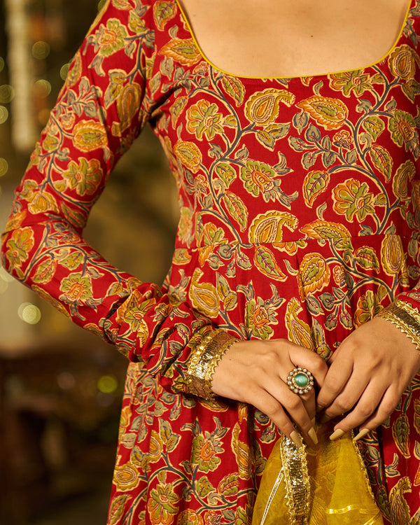 Kira Handblock Cotton Gotapatti Suit Set