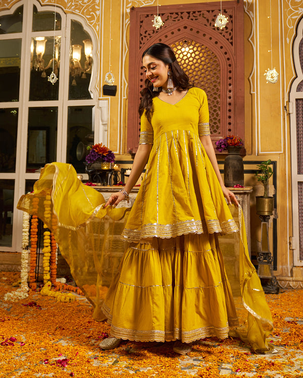 Kaaya Cotton Gotapatti Sharara Set