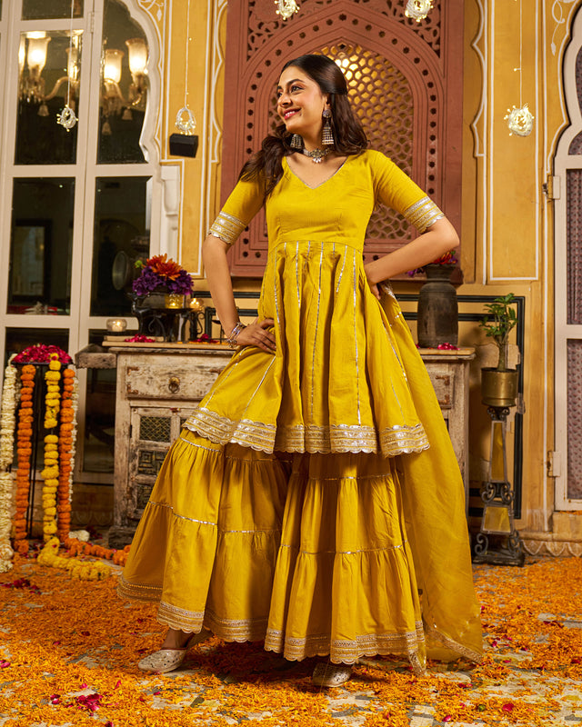 Kaaya Cotton Gotapatti Sharara Set