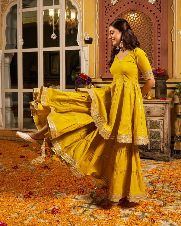 Kaaya Cotton Gotapatti Sharara Set