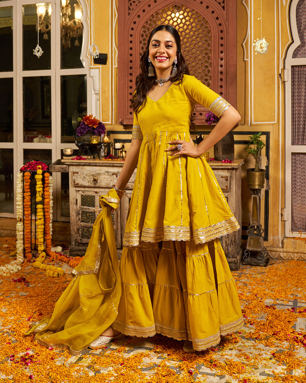 Kaaya Cotton Gotapatti Sharara Set