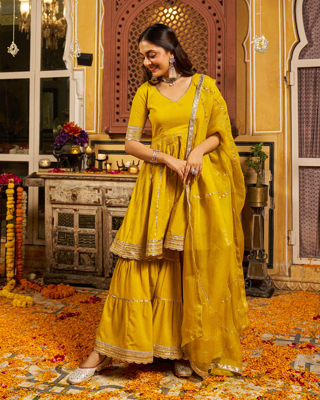 Kaaya Cotton Gotapatti Sharara Set