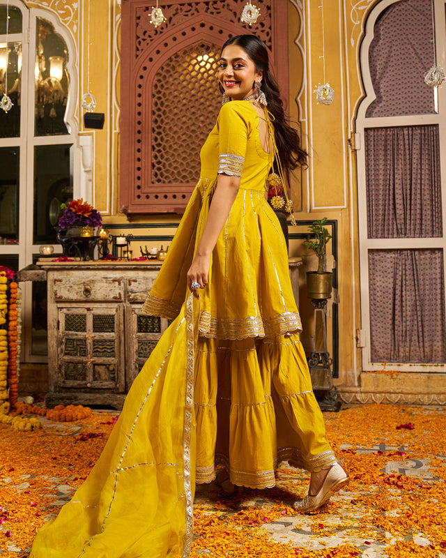 Kaaya Cotton Gotapatti Sharara Set