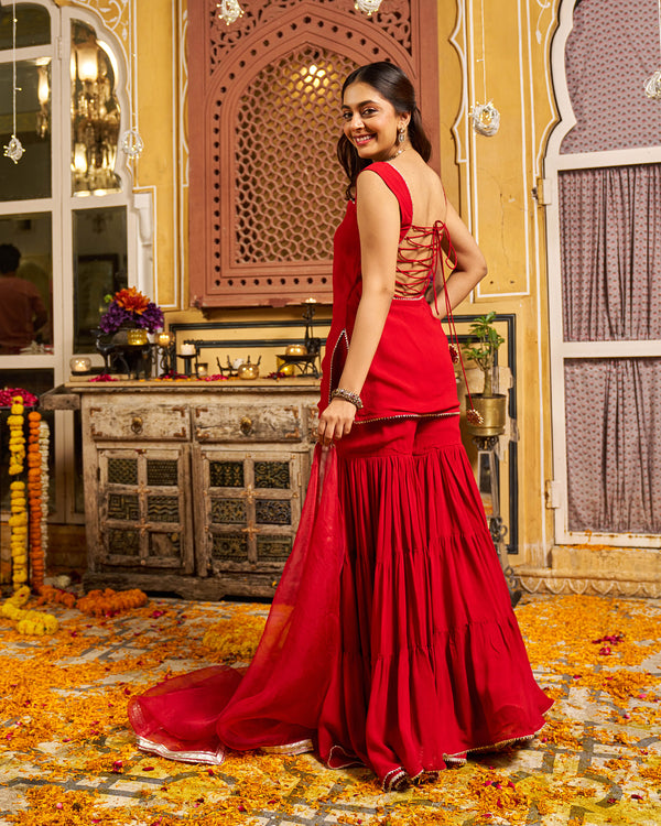 Noya Georgette Gotapatti Sharara Set