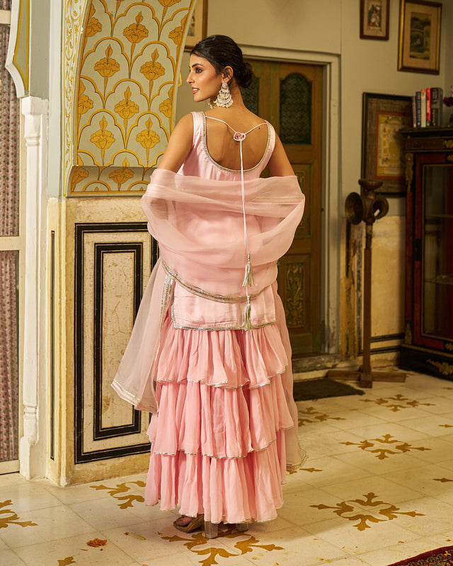 Zinia Satin Gotapatti Sharara Set