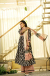 Black heritage handblock suit set